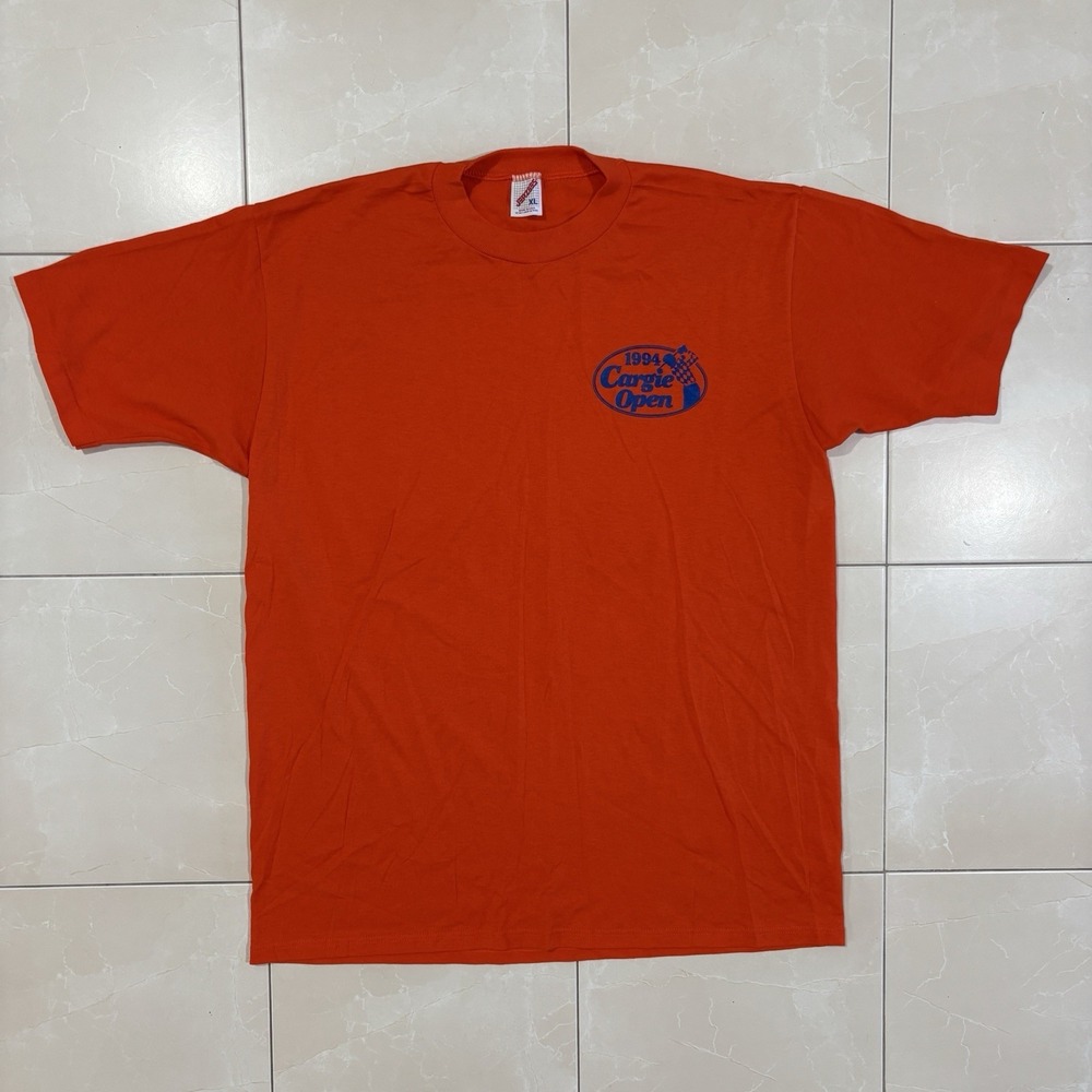 Vintage 90s Golf T Shirt Men's XL Single Stitch Cargie Open Short Sleeve Preppy
